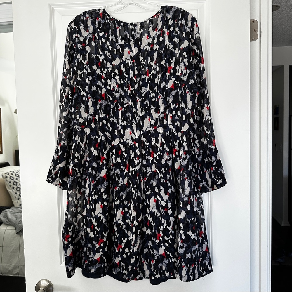 CLUB MONACO WOMEN'S SILK MULTI PRINT A-LINE DRESS SIZE 10 US